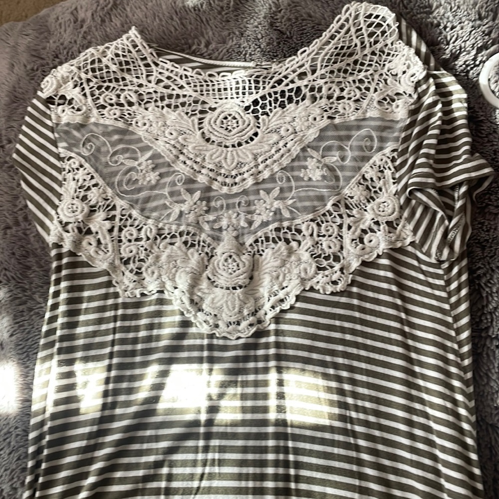 Striped lace top